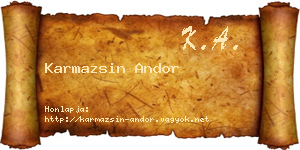 Karmazsin Andor névjegykártya