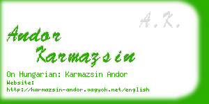 andor karmazsin business card